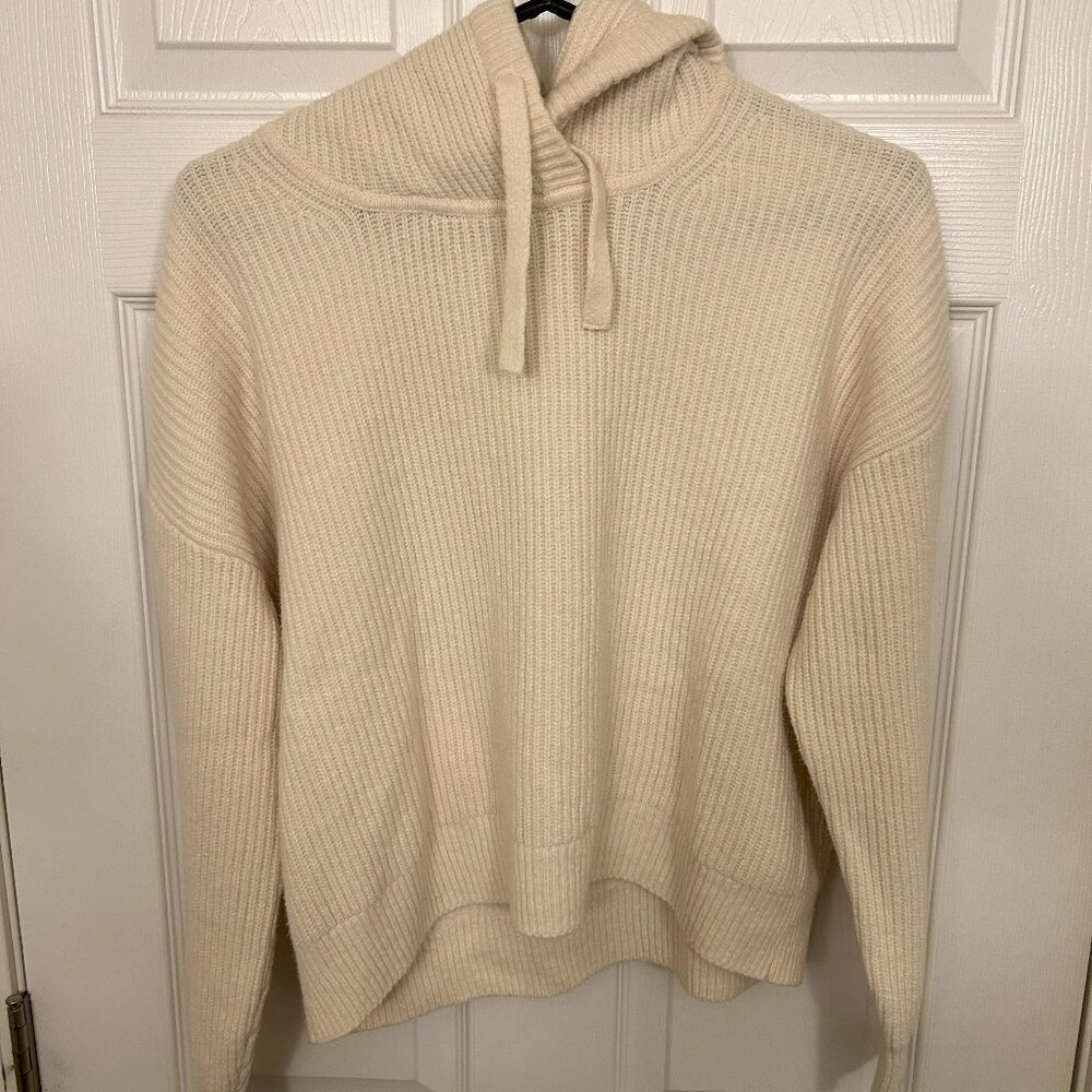 Gap pullover cropped women's ribbed hoodie cream - Size M